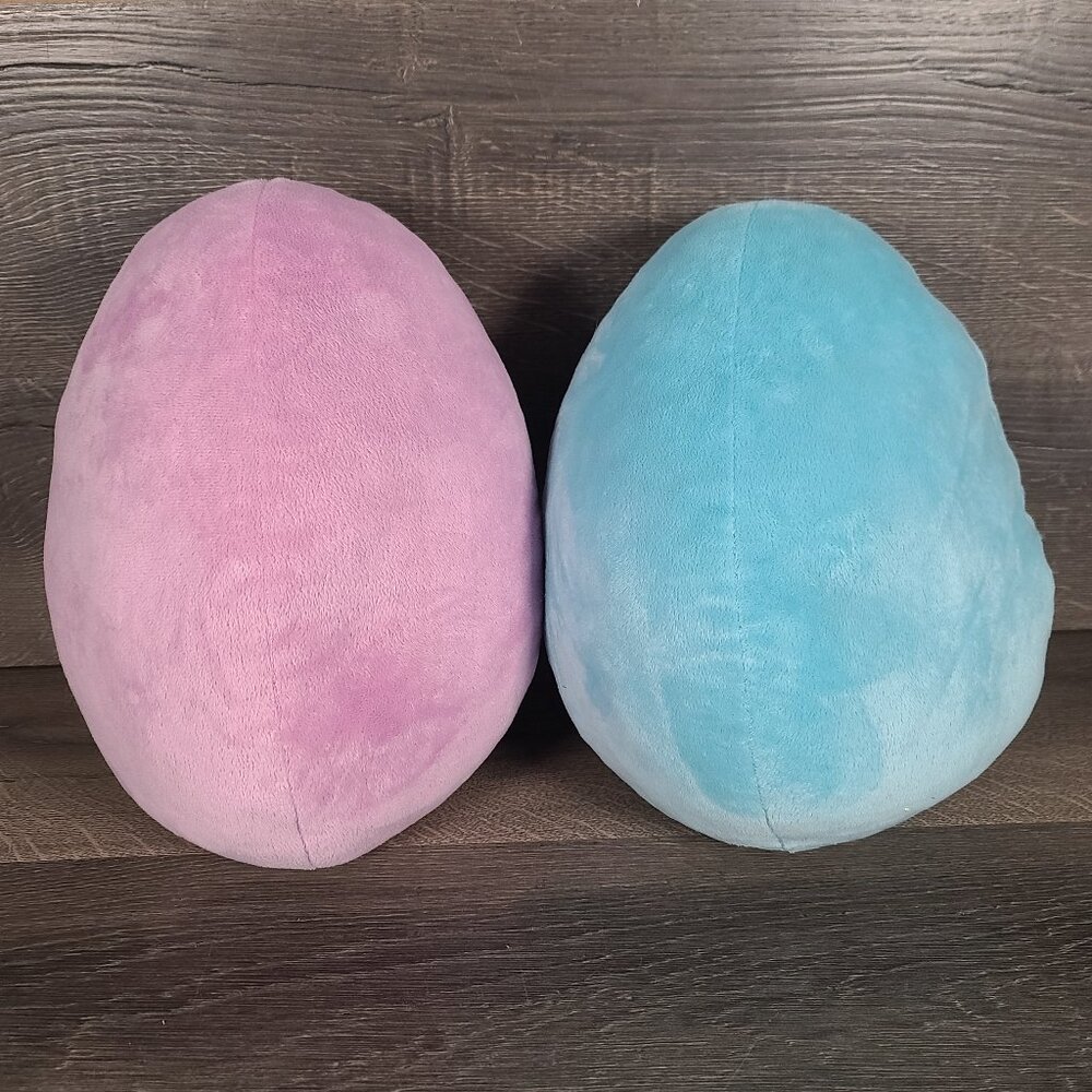 SimplyHome Lot of 2 Plush Easter Eggs from Blue and Purple 13x8